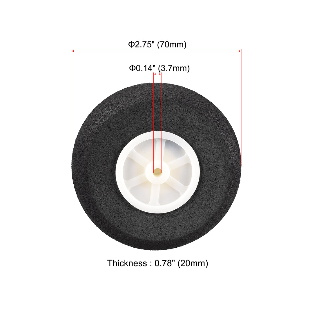 uxcell Uxcell RC Airplane Wheels - 6PCS RC Airplane Aircraft Sponge Wheels 2.75 inch x 0.14 inch