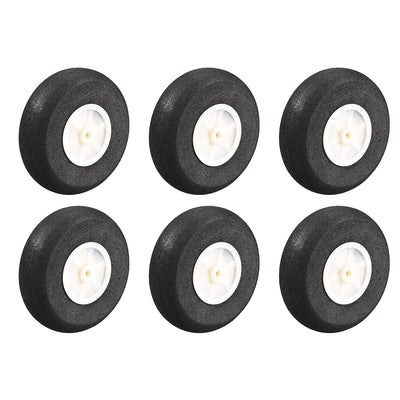 Harfington Uxcell RC Airplane Wheels - 6PCS RC Airplane Aircraft Sponge Wheels 2.75 inch x 0.14 inch