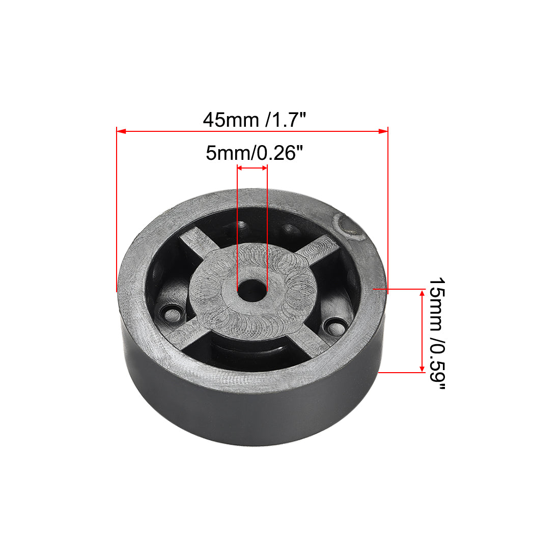 uxcell Uxcell 4 Pcs D45xH15mm Rubber Feet Anti-Vibration Base Pad Stand for Speaker Guitar Amplifier HiFi