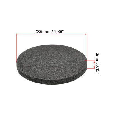 Harfington Uxcell 8 Pcs Single Sided D35xH3mm Foam Feet Non Slip Pads for Speaker Guitar Amplifier HiFi Black