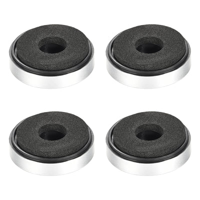 Harfington Uxcell 4 Pcs D30xH8mm Plastic Feet Anti-Vibration Base Pad Stand for Speaker Guitar Amplifier HiFi Silver Tone