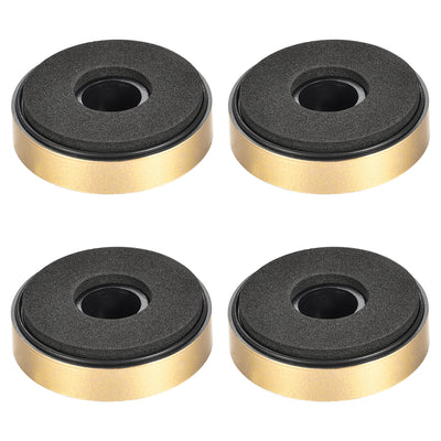 Harfington Uxcell 4 Pcs D40xH11.35mm Plastic Feet Anti-Vibration Base Pad Stand for Speaker Guitar Amplifier HiFi Gold Tone