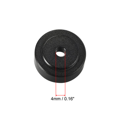 Harfington Uxcell 4 Pcs D20xH8mm Aluminum Feet Anti-Vibration Base Pad Stand with Rubber O Ring for Speaker Guitar Amplifier HiFi Black