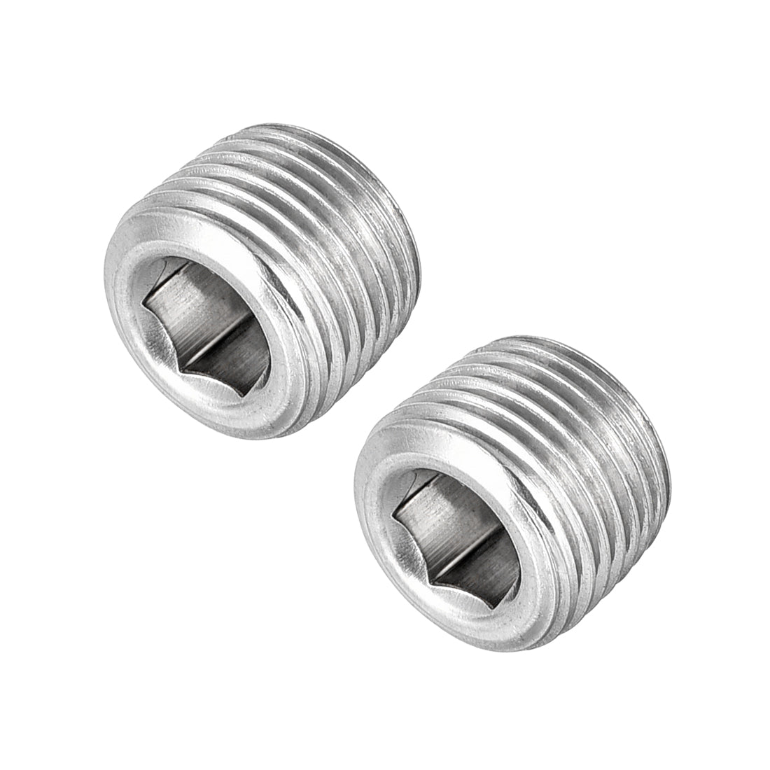 Uxcell Uxcell Hex Countersunk Plug - Stainless Steel Pipe Fitting 1/2NPT Male Thread Socket Pipe Adapter Connector 2Pcs