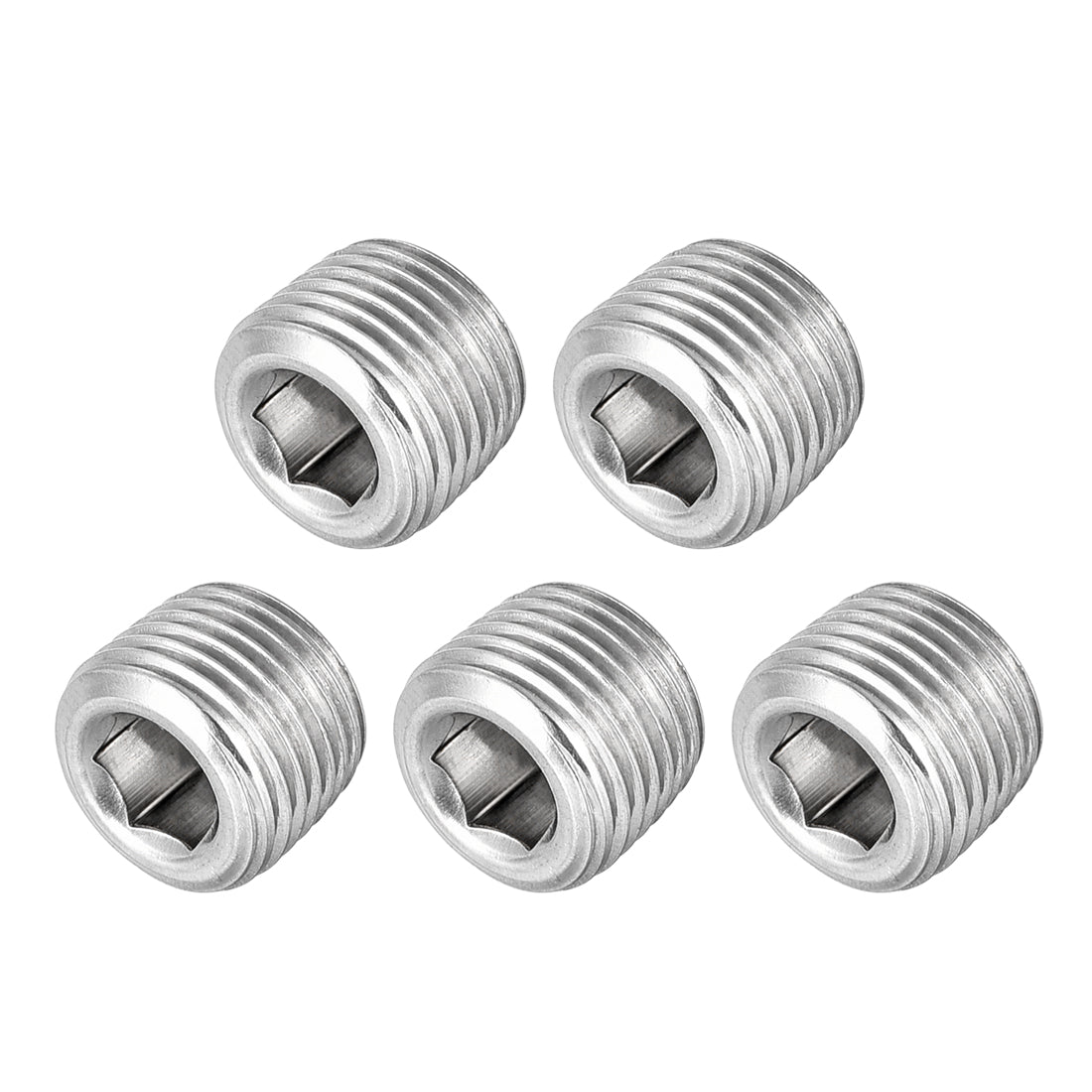 uxcell Uxcell Hex Countersunk Plug Stainless Steel Pipe Fitting Male Thread Socket Pipe Adapter Connector