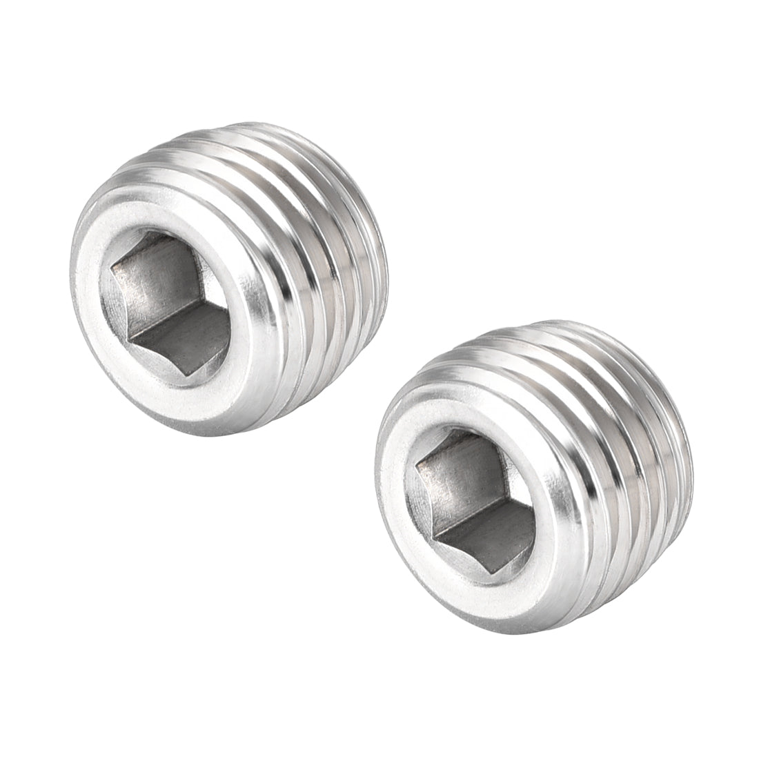 Uxcell Uxcell Hex Countersunk Plug - Stainless Steel Pipe Fitting 1/2NPT Male Thread Socket Pipe Adapter Connector 2Pcs