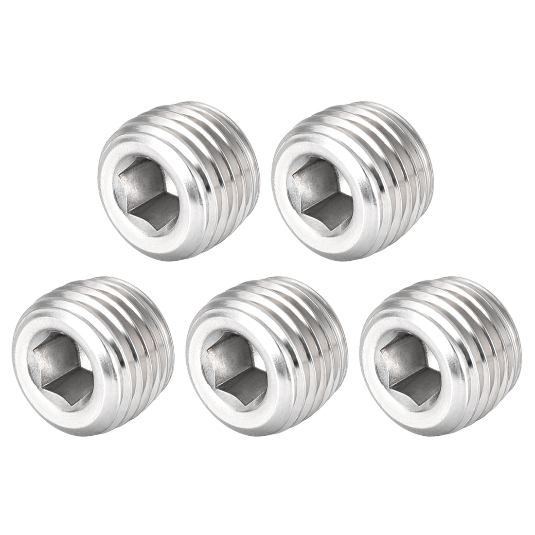 uxcell Uxcell Hex Countersunk Plug Stainless Steel Pipe Fitting Male Thread Socket Pipe Adapter Connector