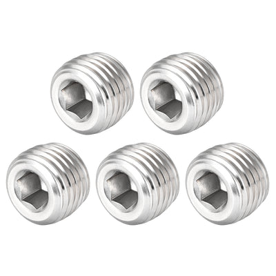 Harfington Uxcell Hex Countersunk Plug Stainless Steel Pipe Fitting Male Thread Socket Pipe Adapter Connector