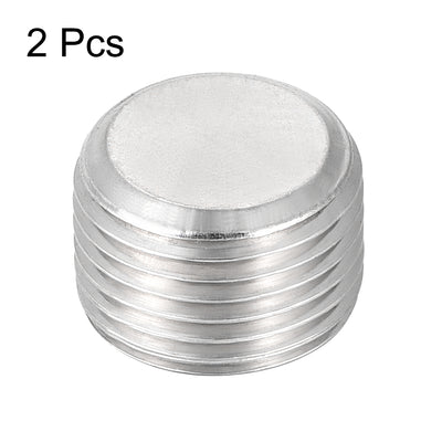 Harfington Uxcell Hex Countersunk Plug - Stainless Steel Pipe Fitting 1/2NPT Male Thread Socket Pipe Adapter Connector 2Pcs