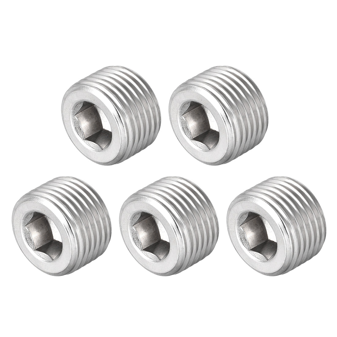 uxcell Uxcell Hex Countersunk Plug Stainless Steel Pipe Fitting Male Thread Socket Pipe Adapter Connector