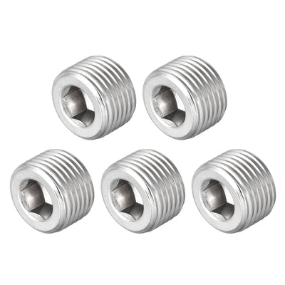 Harfington Uxcell Hex Countersunk Plug Stainless Steel Pipe Fitting Male Thread Socket Pipe Adapter Connector