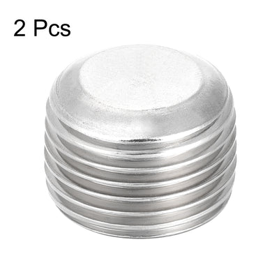 Harfington Uxcell Hex Countersunk Plug - Stainless Steel Pipe Fitting 1/2NPT Male Thread Socket Pipe Adapter Connector 2Pcs