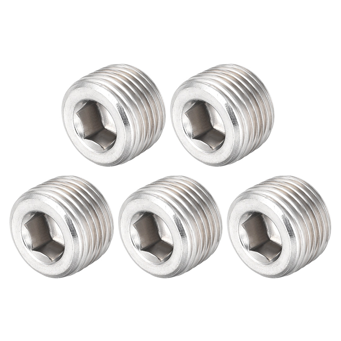 uxcell Uxcell Hex Countersunk Plug Stainless Steel Pipe Fitting Male Thread Socket Pipe Adapter Connector