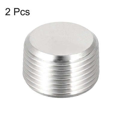 Harfington Uxcell Hex Countersunk Plug - Stainless Steel Pipe Fitting 1/2NPT Male Thread Socket Pipe Adapter Connector 2Pcs