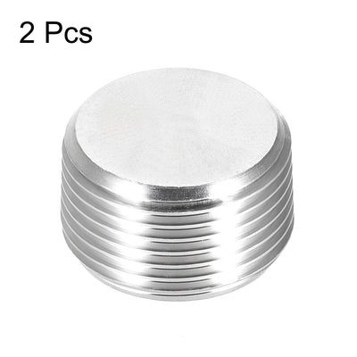 Harfington Uxcell Hex Countersunk Plug - Stainless Steel Pipe Fitting 1/2NPT Male Thread Socket Pipe Adapter Connector 2Pcs