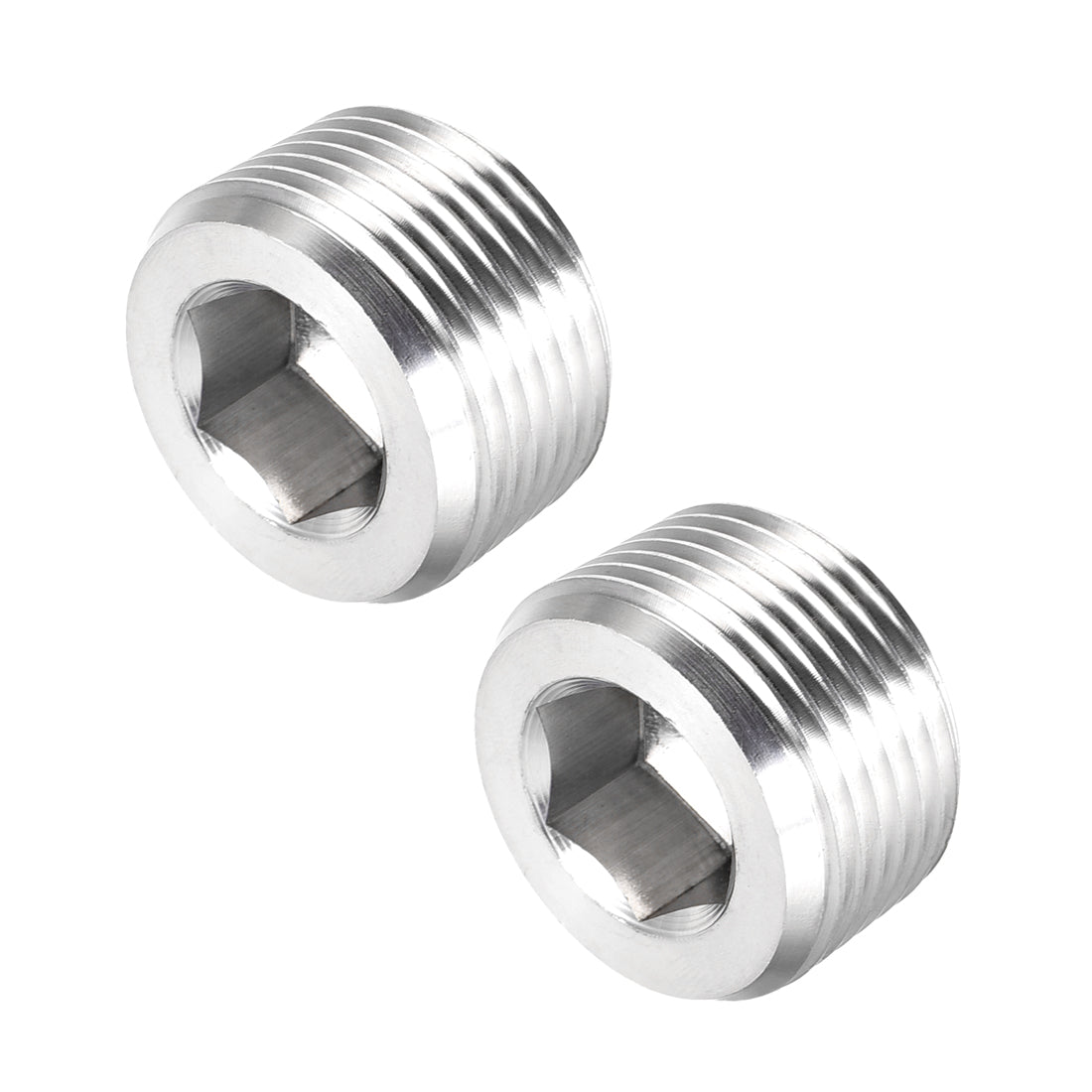 Uxcell Uxcell Hex Countersunk Plug - Stainless Steel Pipe Fitting 1/2NPT Male Thread Socket Pipe Adapter Connector 2Pcs