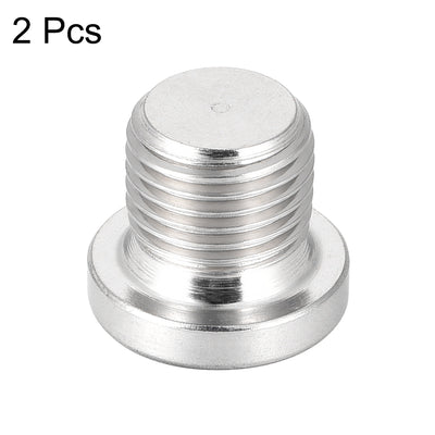 Harfington Uxcell Countersunk Plug Internal Hex Head Socket with Flange - G1/2 Male Stainless Steel Pipe Fitting Thread 2Pcs