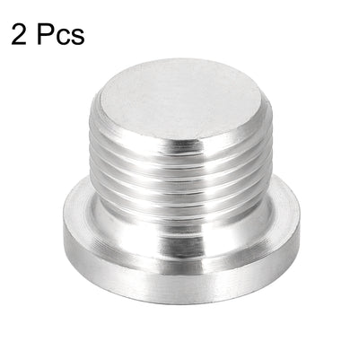 Harfington Uxcell Countersunk Plug Internal Hex Head Socket with Flange - G1/2 Male Stainless Steel Pipe Fitting Thread 2Pcs