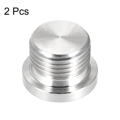 Harfington Uxcell Countersunk Plug Internal Hex Head Socket with Flange - G1/2 Male Stainless Steel Pipe Fitting Thread 2Pcs