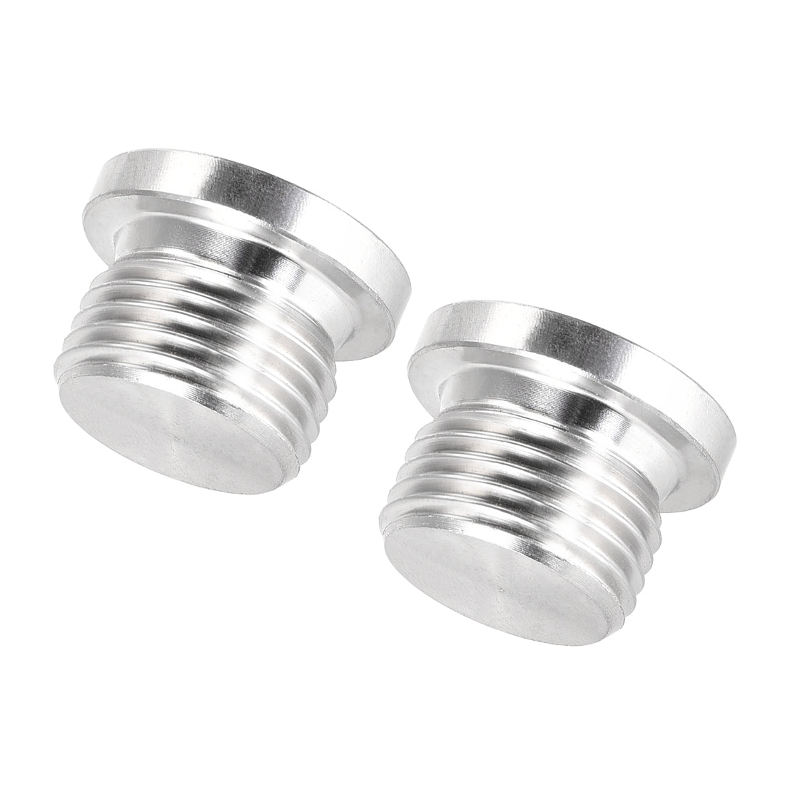 Uxcell Uxcell Countersunk Plug Internal Hex Head Socket with Flange - G1/2 Male Stainless Steel Pipe Fitting Thread 2Pcs