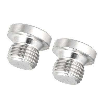 Uxcell Uxcell Countersunk Plug Internal Hex Head Socket with Flange - M12 x 1.5 Male Stainless Steel Pipe Fitting Thread 2Pcs