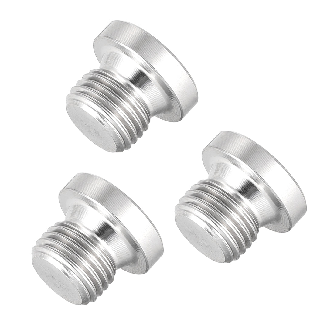 Uxcell Uxcell Countersunk Plug Internal Hex Head Socket with Flange - M16 x 1.5 Male Stainless Steel Pipe Fitting Thread 3Pcs