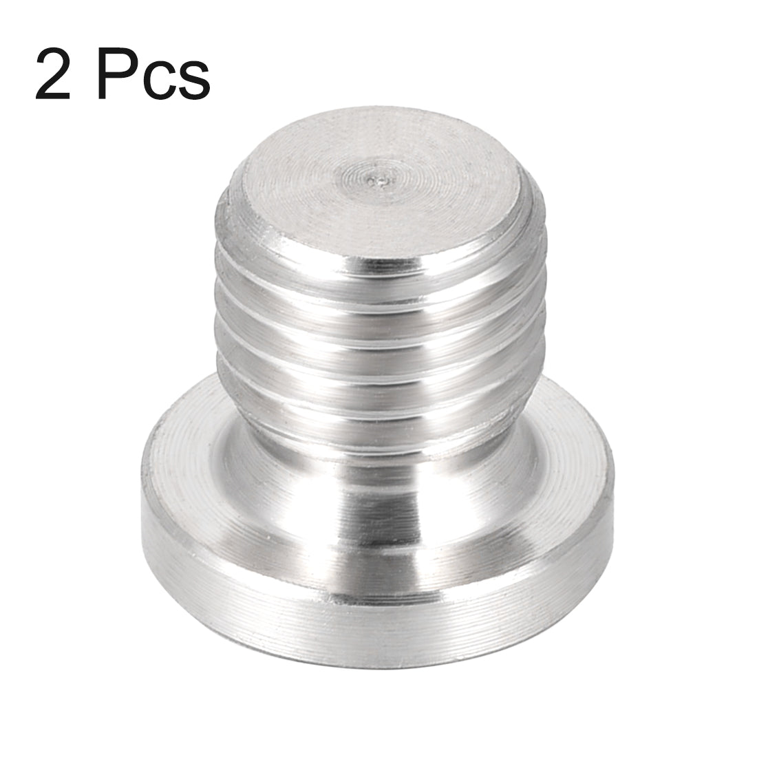 Uxcell Uxcell Countersunk Plug Internal Hex Head Socket with Flange - M12 x 1.5 Male Stainless Steel Pipe Fitting Thread 2Pcs