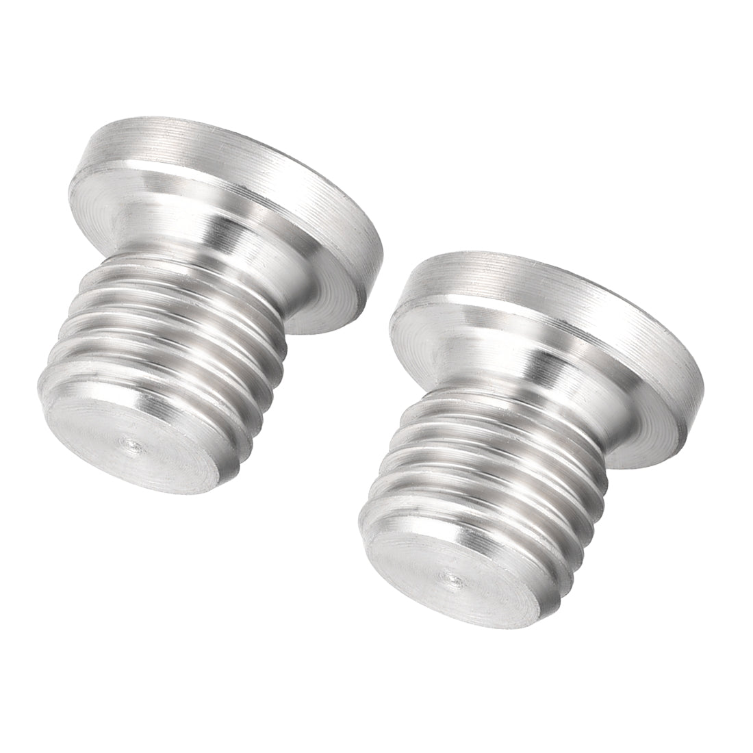 Uxcell Uxcell Countersunk Plug Internal Hex Head Socket with Flange - M12 x 1.5 Male Stainless Steel Pipe Fitting Thread 2Pcs