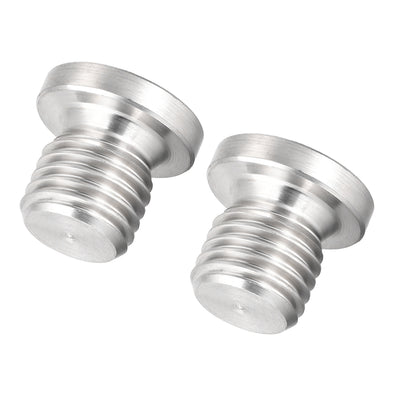 Harfington Uxcell Countersunk Plug Internal Hex Head Socket with Flange - M12 x 1.5 Male Stainless Steel Pipe Fitting Thread 2Pcs