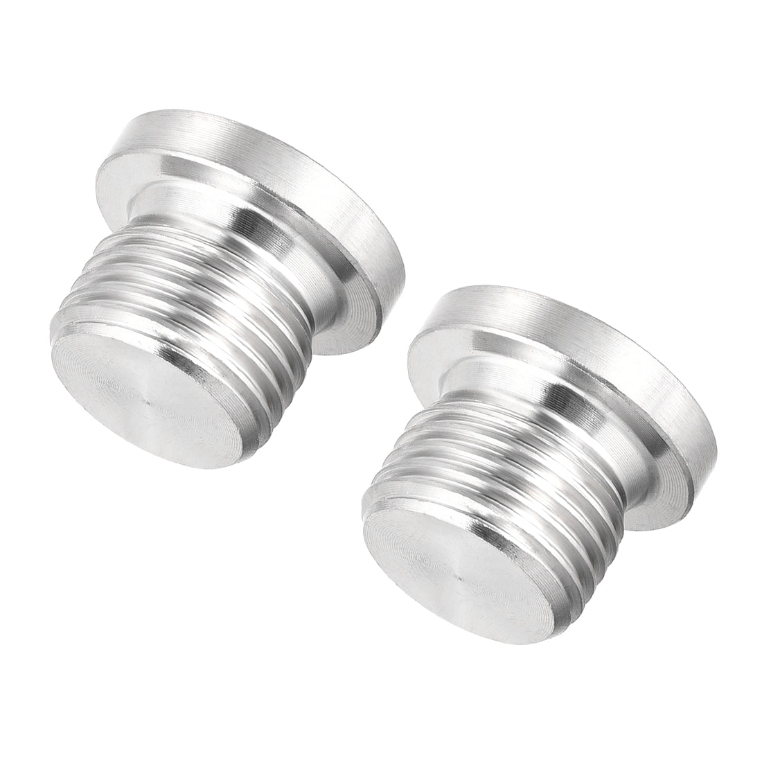 Uxcell Uxcell Countersunk Plug Internal Hex Head Socket with Flange - M12 x 1.5 Male Stainless Steel Pipe Fitting Thread 2Pcs