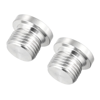 Harfington Uxcell Countersunk Plug Internal Hex Head Socket with Flange - M12 x 1.5 Male Stainless Steel Pipe Fitting Thread 2Pcs