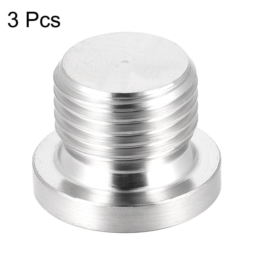 Uxcell Uxcell Countersunk Plug Internal Hex Head Socket with Flange - M16 x 1.5 Male Stainless Steel Pipe Fitting Thread 3Pcs