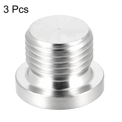 Harfington Uxcell Countersunk Plug Internal Hex Head Socket with Flange - M16 x 1.5 Male Stainless Steel Pipe Fitting Thread 3Pcs