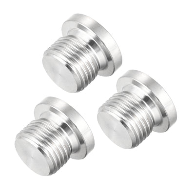 Harfington Uxcell Countersunk Plug Internal Hex Head Socket with Flange - M16 x 1.5 Male Stainless Steel Pipe Fitting Thread 3Pcs