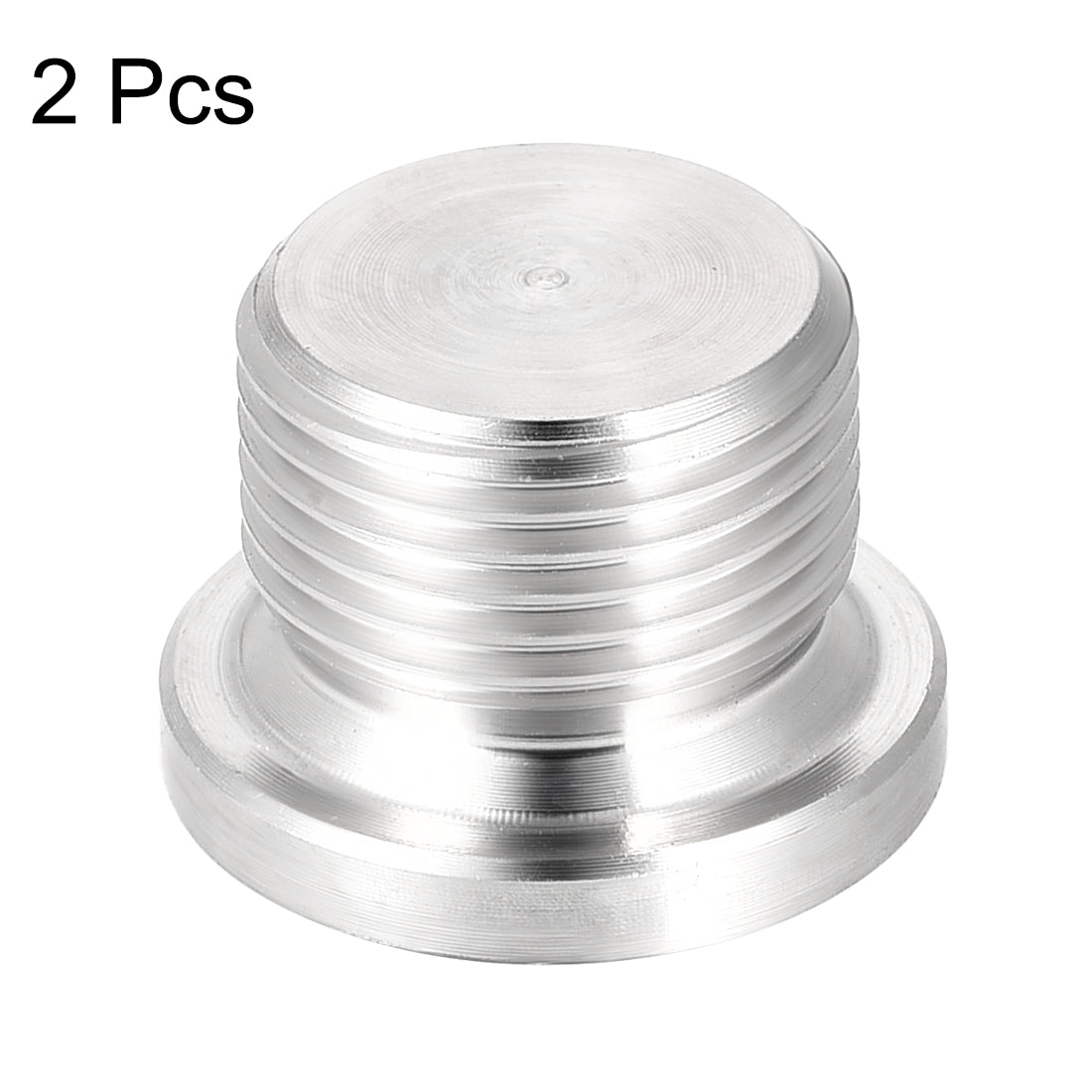 Uxcell Uxcell Countersunk Plug Internal Hex Head Socket with Flange - M12 x 1.5 Male Stainless Steel Pipe Fitting Thread 2Pcs