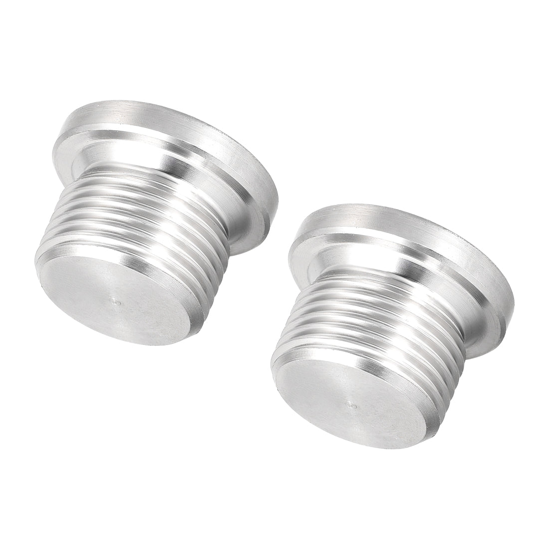 Uxcell Uxcell Countersunk Plug Internal Hex Head Socket with Flange - M12 x 1.5 Male Stainless Steel Pipe Fitting Thread 2Pcs