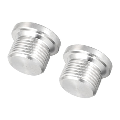 Harfington Uxcell Countersunk Plug Internal Hex Head Socket with Flange - M12 x 1.5 Male Stainless Steel Pipe Fitting Thread 2Pcs