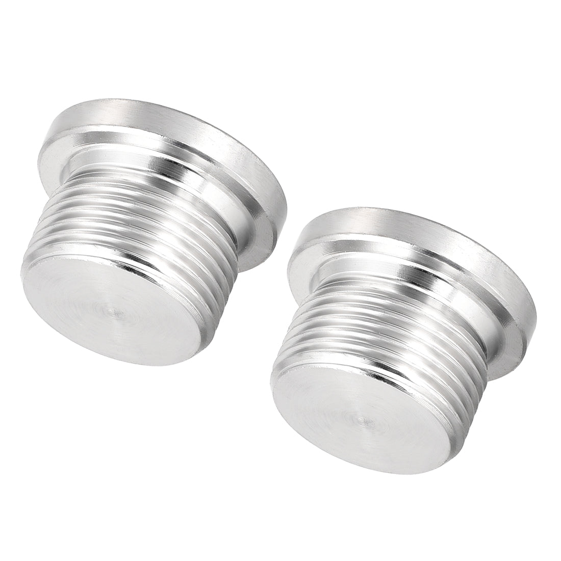 Uxcell Uxcell Countersunk Plug Internal Hex Head Socket with Flange - M12 x 1.5 Male Stainless Steel Pipe Fitting Thread 2Pcs