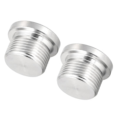 Harfington Uxcell Countersunk Plug Internal Hex Head Socket with Flange - M12 x 1.5 Male Stainless Steel Pipe Fitting Thread 2Pcs