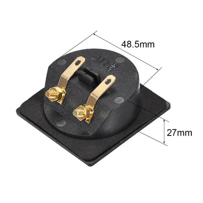 Harfington Uxcell 2-Way Square Speaker Box Terminal Binding Post Stereo Screw Connectors Subwoofer Plugs Black 1pcs