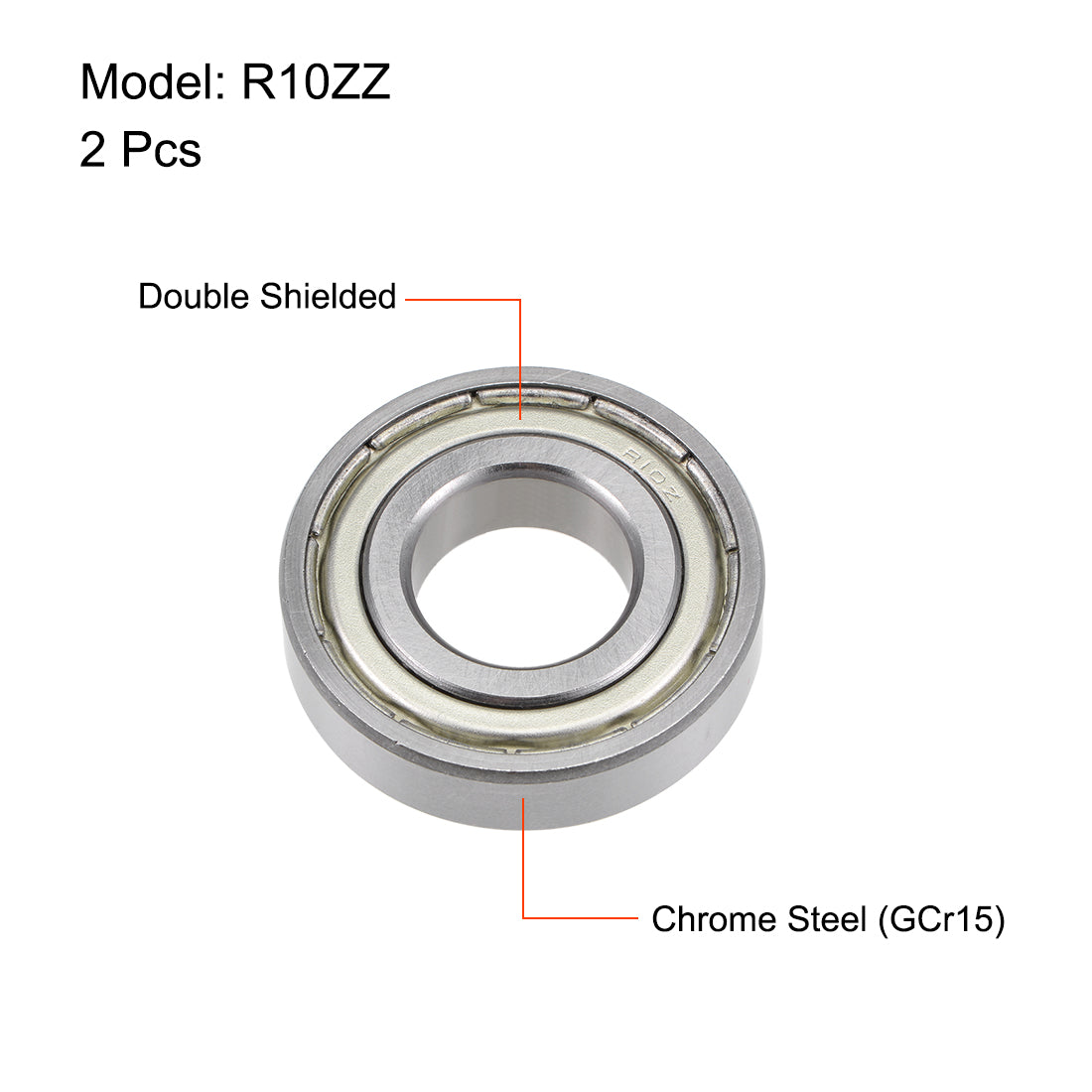 uxcell Uxcell Deep Groove Ball Bearings Z2 Double Shielded Chrome Steel Roller