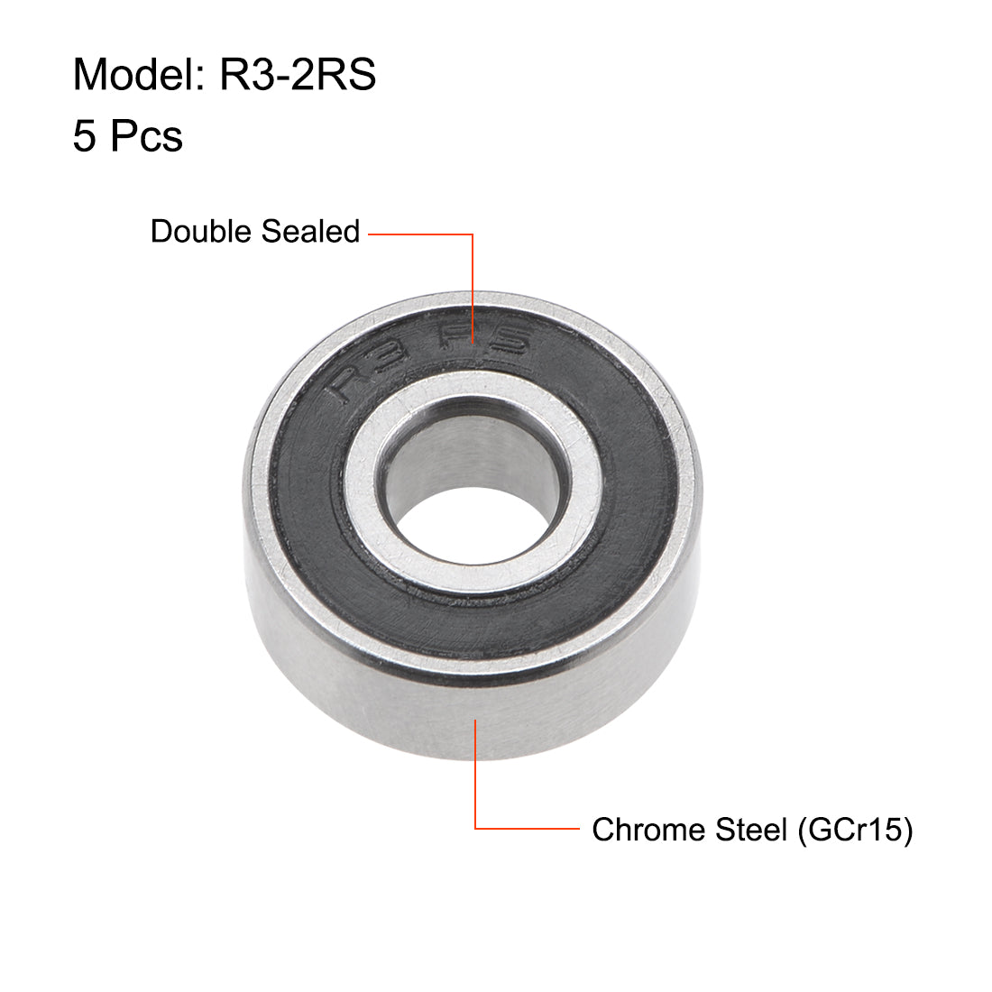 uxcell Uxcell Deep Groove Ball Bearings Inch Double Sealed Chrome Steel ABEC-1 Z2