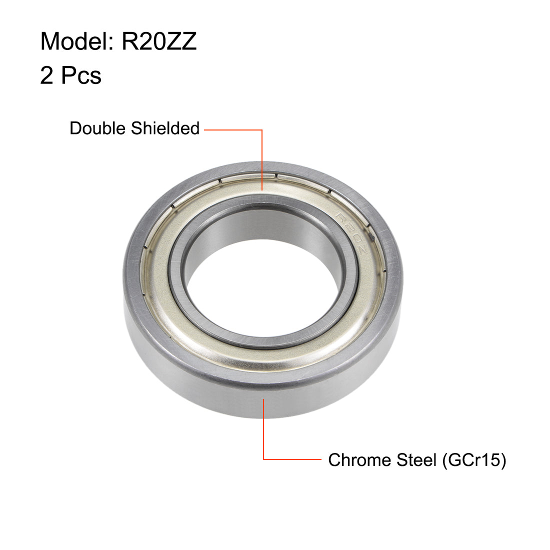 uxcell Uxcell Deep Groove Ball Bearings Z2 Double Shielded Chrome Steel Roller