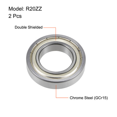 Harfington Uxcell Deep Groove Ball Bearings Z2 Double Shielded Chrome Steel Roller