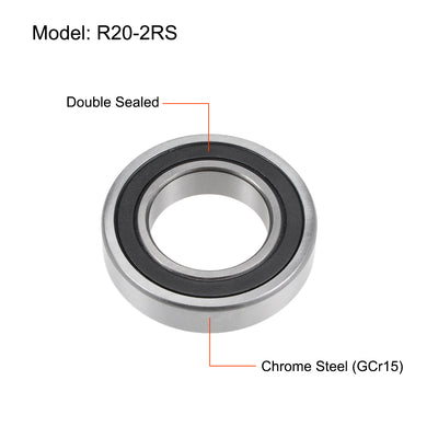 Harfington Uxcell Deep Groove Ball Bearings Inch Double Sealed Chrome Steel ABEC1 Z2