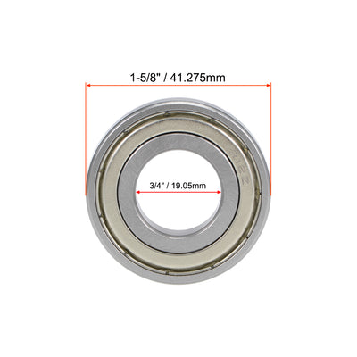 Harfington Uxcell Deep Groove Ball Bearing Double Shielded Z2 Bearings