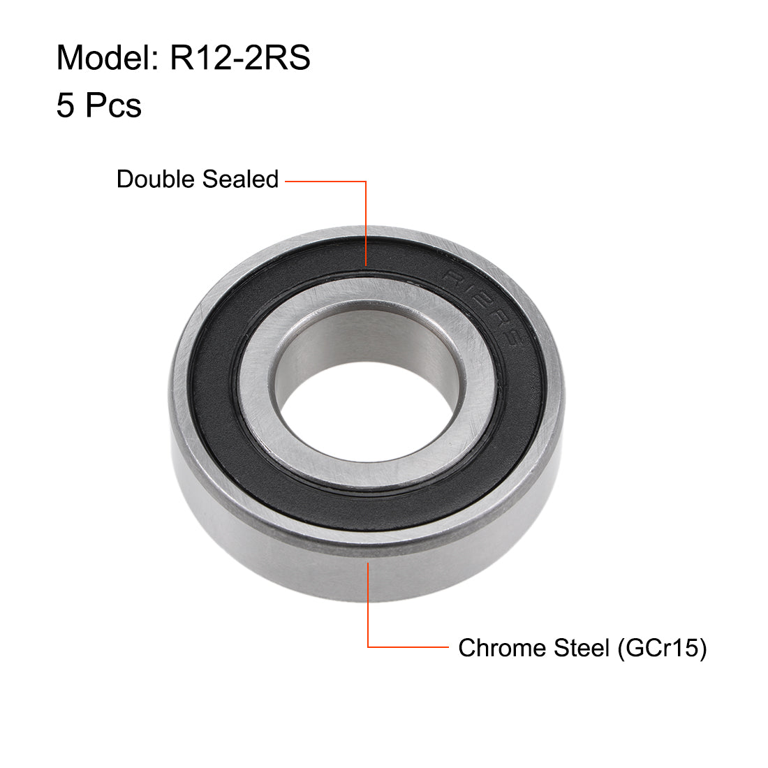 uxcell Uxcell Deep Groove Ball Bearings Inch Double Sealed Chrome Steel ABEC-1 Z2