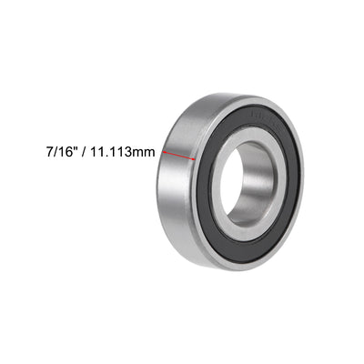 Harfington Uxcell Deep Groove Ball Bearings Inch Double Sealed Chrome Steel ABEC-1 Z2