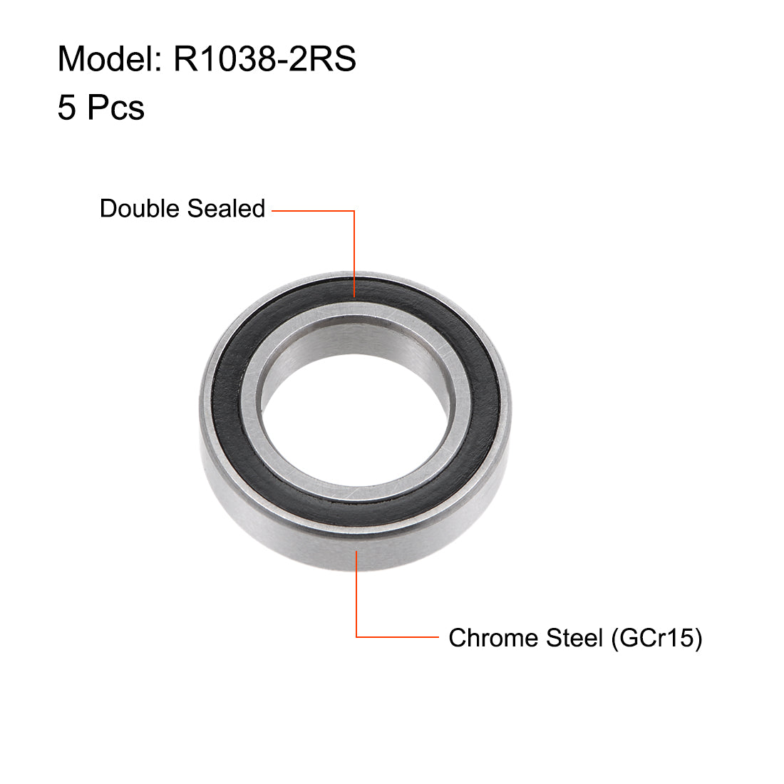 uxcell Uxcell Deep Groove Ball Bearings Inch Double Sealed Chrome Steel ABEC-1 Z2