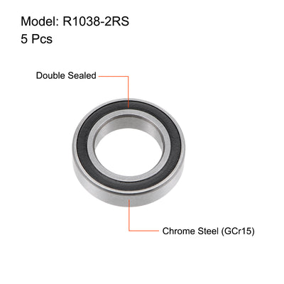 Harfington Uxcell Deep Groove Ball Bearings Inch Double Sealed Chrome Steel ABEC-1 Z2